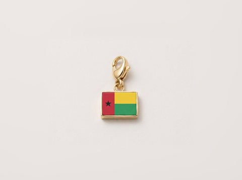 Guinea-Bissau flag charm, gold