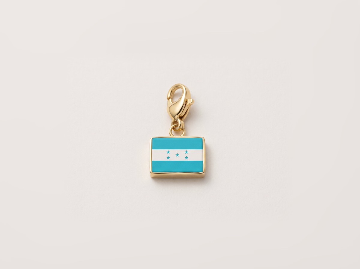 Honduras flag charm, gold