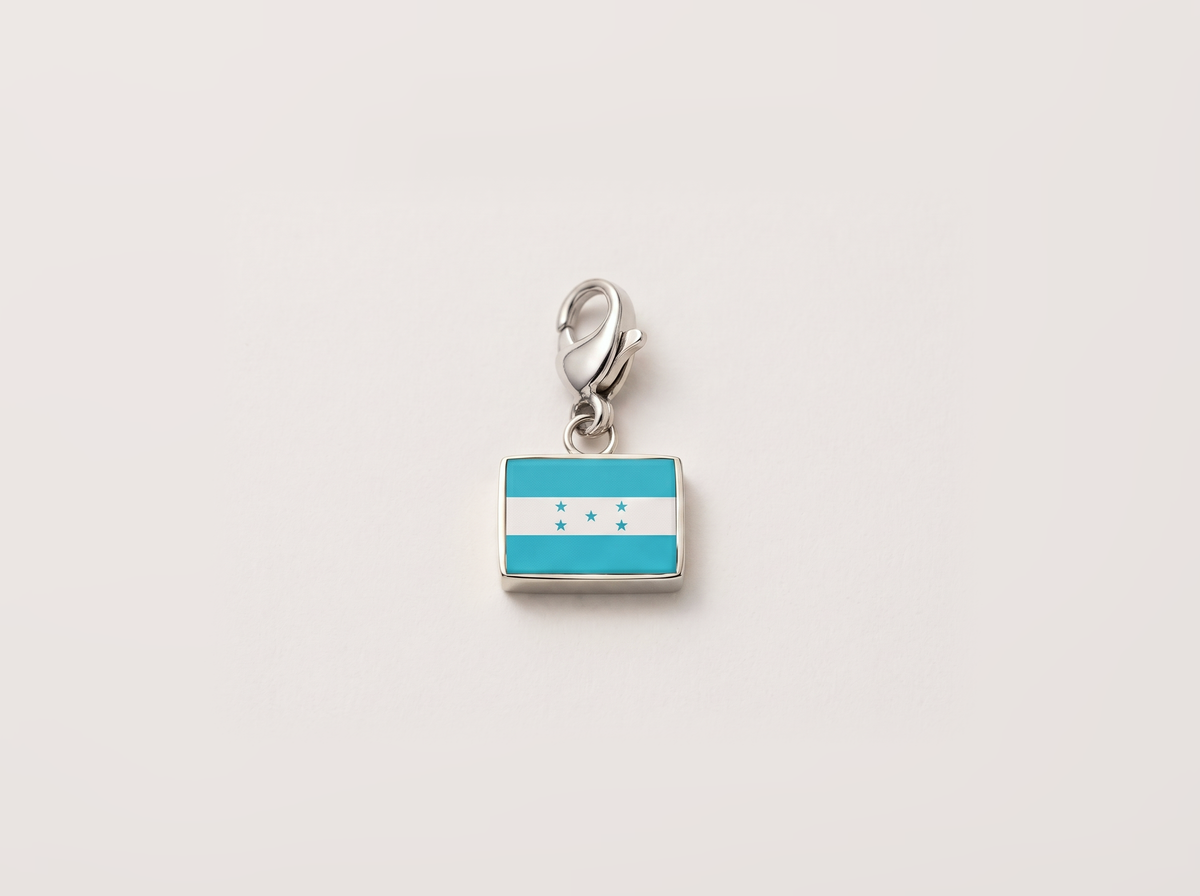 Honduras flag charm, silver