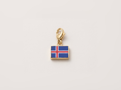 Iceland flag charm, gold