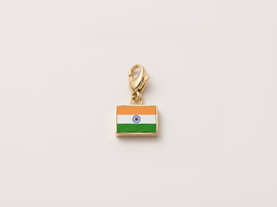 India flag charm, 18k gold plated