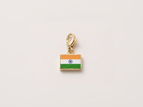 India flag charm, gold
