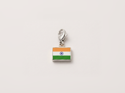 India flag charm, silver