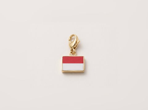 Indonesia flag charm, gold