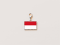 Indonesia flag charm, silver
