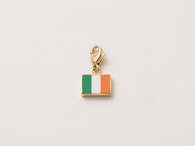 Ireland flag charm, 18k gold plated