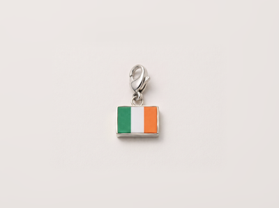 Ireland flag charm, silver