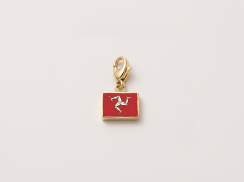Isle of Man flag charm, gold