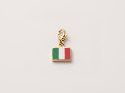 Italy flag charm, 18k gold plated