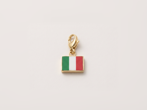 Italy flag charm, gold