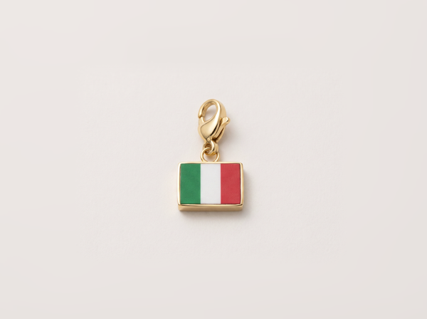 Italy flag charm, 18k gold plated