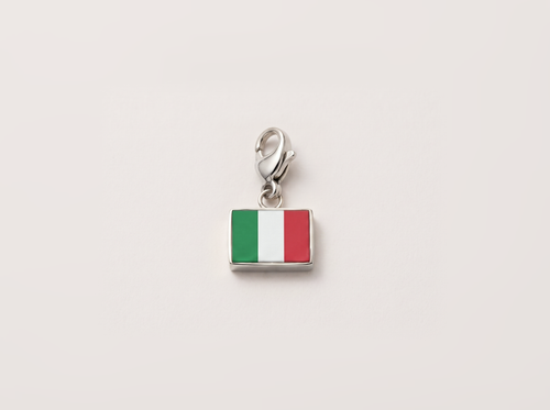 Italy flag charm, silver