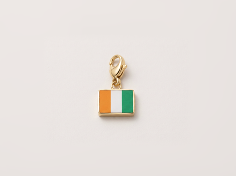 Ivory Coast flag charm, gold