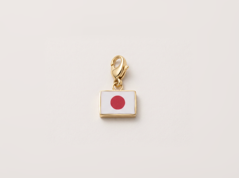 Japan flag charm, gold