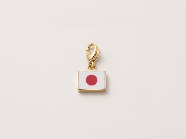 Japan flag charm, 18k gold plated