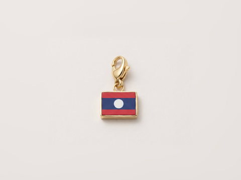Laos flag charm, gold
