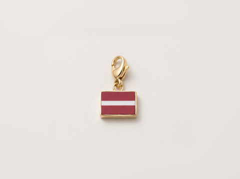 Latvia flag charm, gold