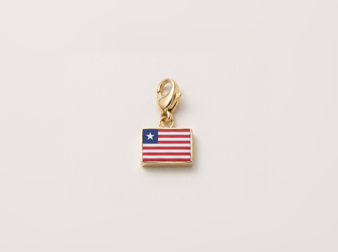 Liberia flag charm, gold