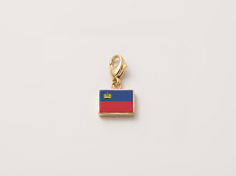 Liechtenstein flag charm, gold