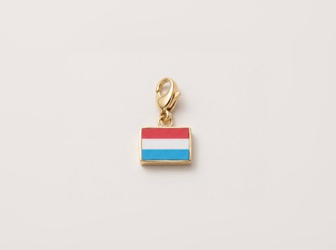 Luxembourg flag charm, gold