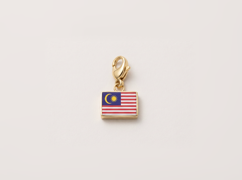 Malaysia flag charm, gold