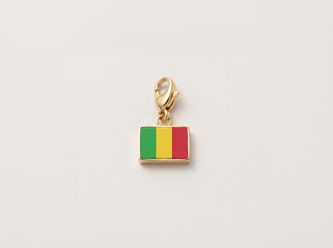 Mali flag charm, gold