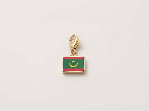 Mauritania flag charm, gold