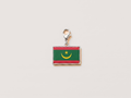 Mauritania flag charm, silver