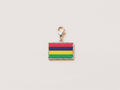 Mauritius flag charm, silver