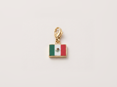 Mexico flag charm, 18k gold plated