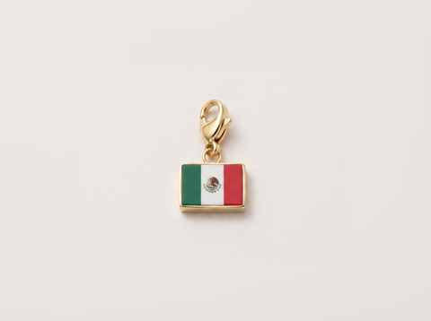 Mexico flag charm, gold