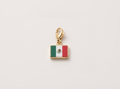 Mexico flag charm, gold