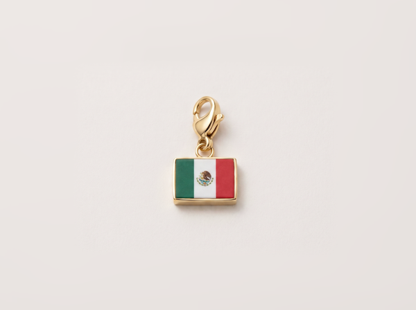 Mexico flag charm, 18k gold plated
