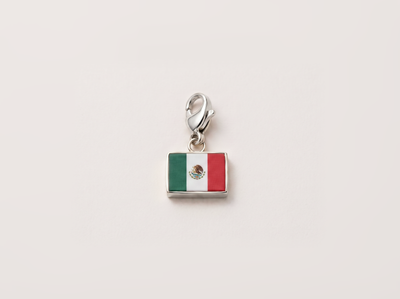 Mexico flag charm, silver