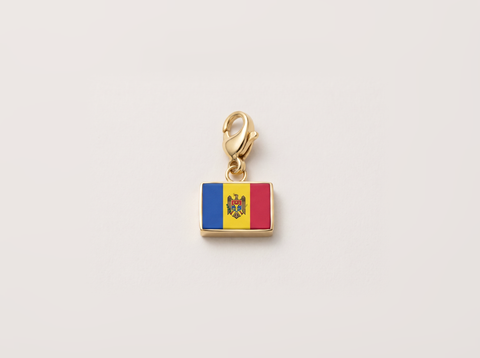 Moldova flag charm, gold