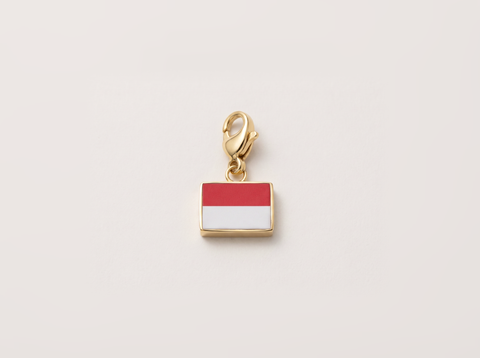Monaco flag charm, gold
