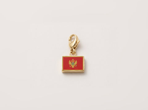 Montenegro flag charm, gold