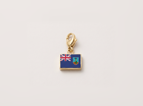 Montserrat flag charm, gold