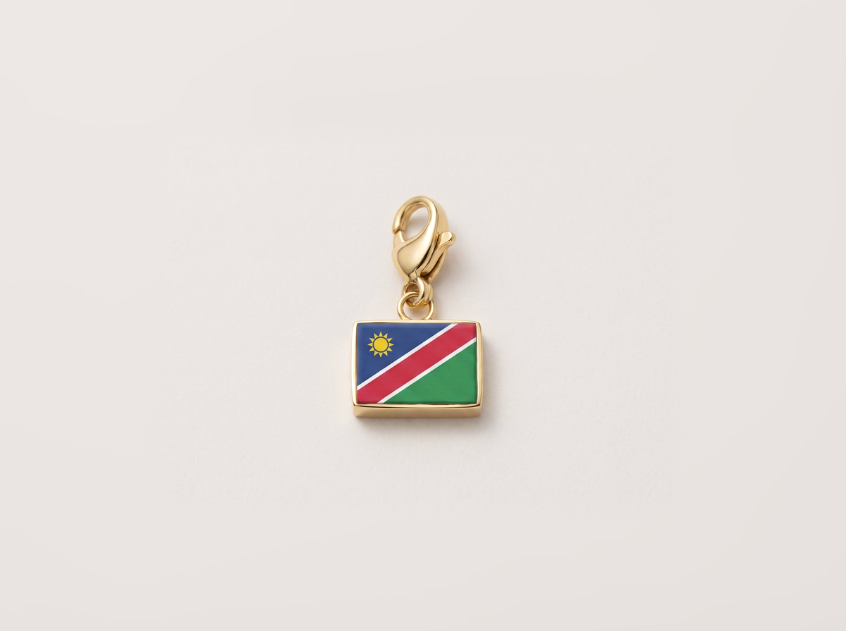 Namibia flag charm, gold