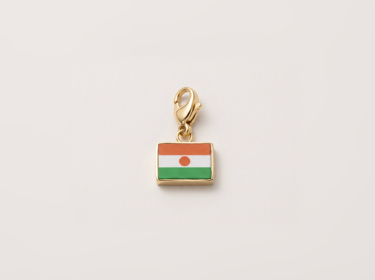 Niger flag charm, gold
