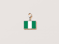 Nigeria flag charm, silver