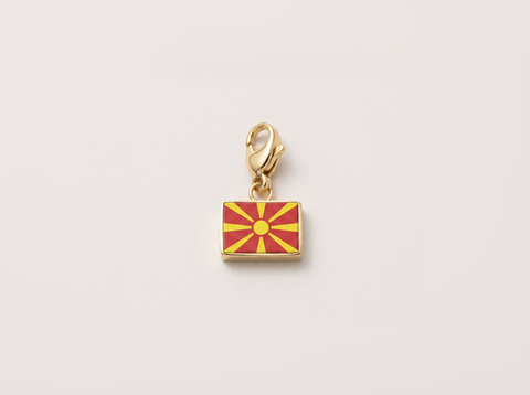 North Macedonia flag charm, gold