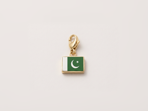 Pakistan flag charm, gold