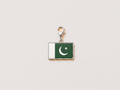 Pakistan flag charm, silver