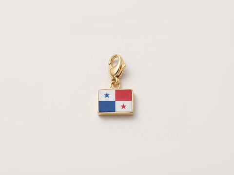 Panama flag charm, gold
