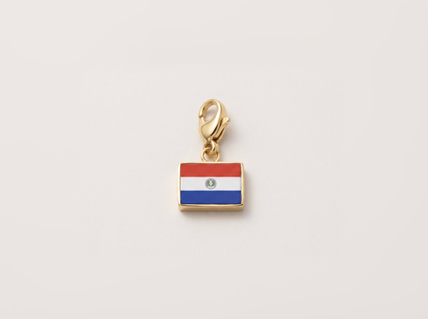 Paraguay flag charm, gold
