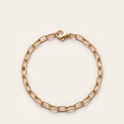 Bracelet on an elongated cable chain, 18k gold plated