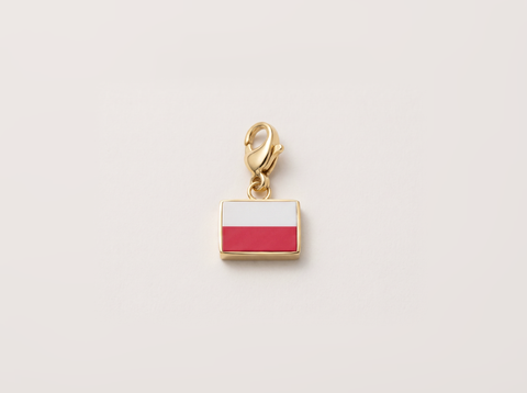 Poland flag charm, gold