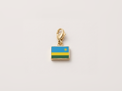Rwanda flag charm, gold