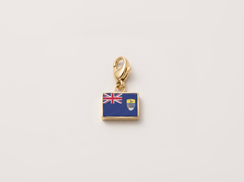 Saint Helena flag charm, gold